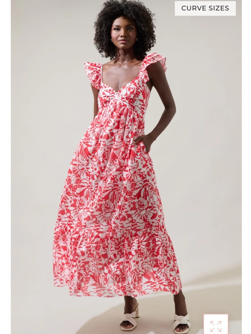 Sugarlips Floral Red Maxi Dress Small